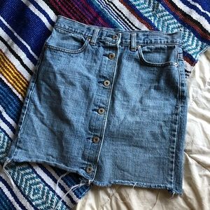 button up jean skirt